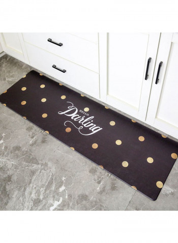Non-Slip Printed Floor Mat Black/Golden S
