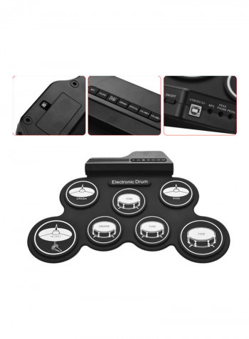 Portable Electronic Drum Digital USB 7 Pads Roll Up Drum Set