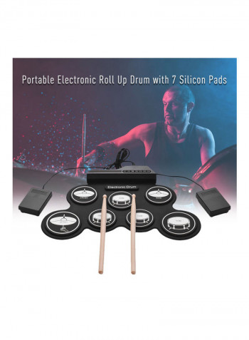 Portable Electronic Drum Digital USB 7 Pads Roll Up Drum Set