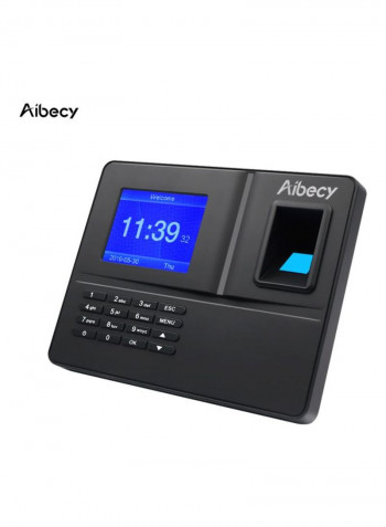 Biometric Fingerprint Time Attendance Machine Black/Blue