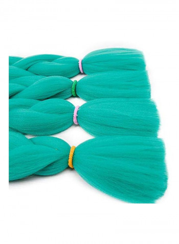 4-Piece Braid Hair Extension Set Black/Green 24inch