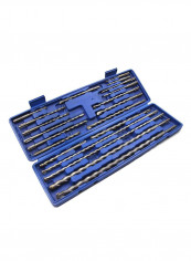 20-Piece Electric Hammer Drill Set With Case Silver/Blue