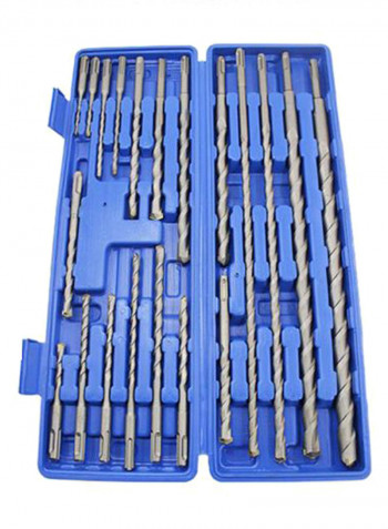 20-Piece Electric Hammer Drill Set With Case Silver/Blue