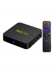 MX10 Smart Android TV Box With Remote Control V3344 Black