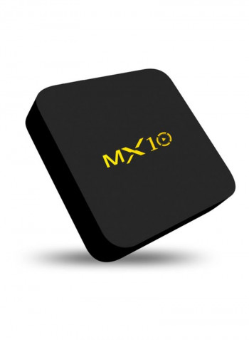 MX10 Smart Android TV Box With Remote Control V3344 Black