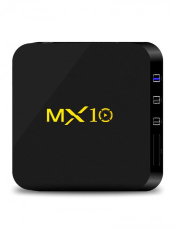 MX10 Smart Android TV Box With Remote Control V3344 Black
