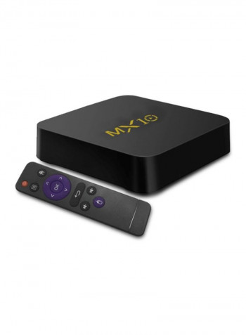 MX10 Smart Android TV Box With Remote Control V3344 Black