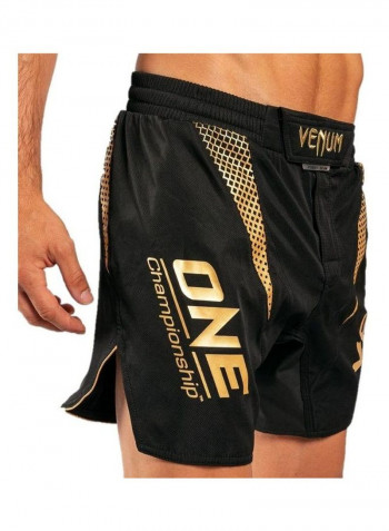 X One FC Fight Shorts - Black/Gold Mediumcm
