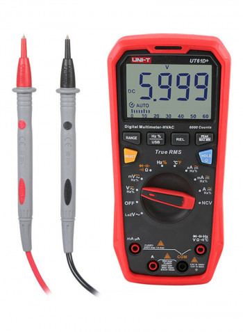 Digital Intelligent Portable Multimeter Testing Tool Red 25x7x17cm