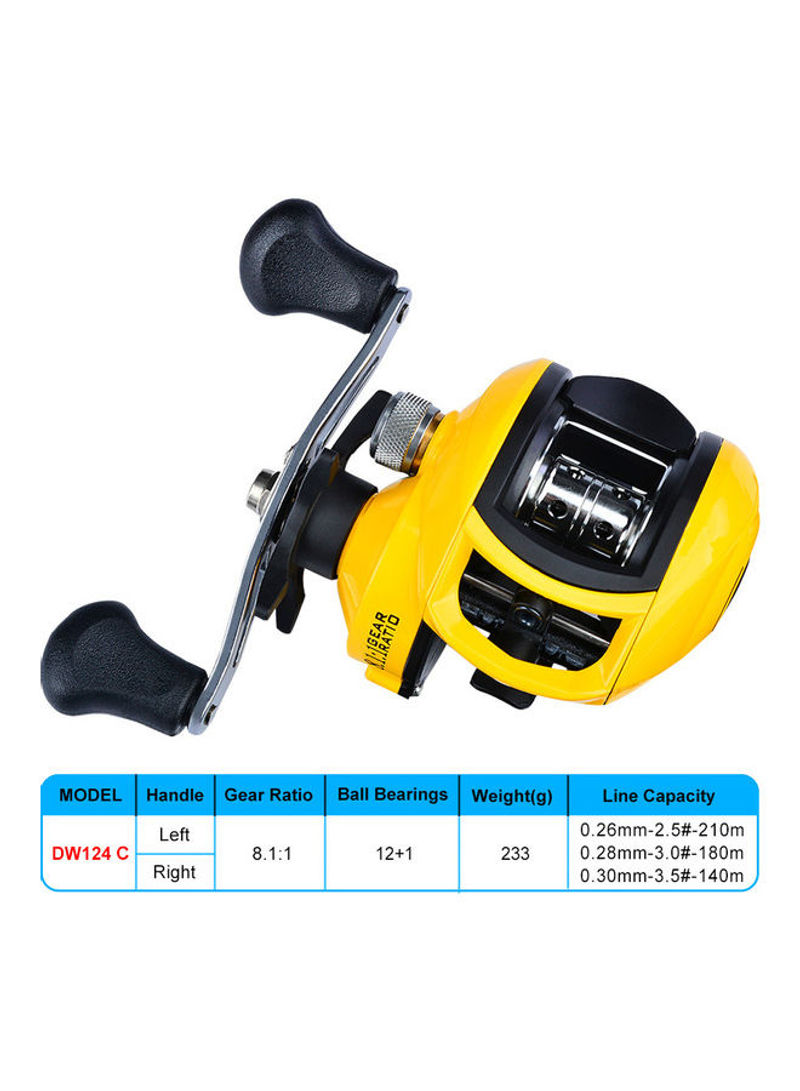 High Speed Radio Magnetic Brake Low-Profile Bait Casting Fishing Reel 15x15x15cm