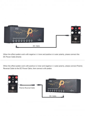 Caline P6 8 Isolated DC 9V Output Guitar Effect Power Supply Station With Short Circuit Protection - I2984EU, EU Plug
