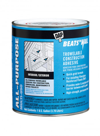 Beats The Nail Trowelable Construction Adhesive Tan 1gallon