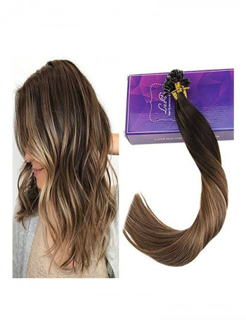 Highlighted Straight Hair Extension 2 Darkest Brown/6 Medium Brown/18 Ash Blonde 20inch