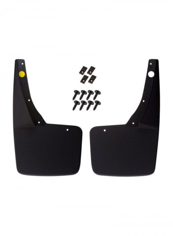 Pack Of 2 Rear Splash Guards Molded Set with Chevy Bowtie Logo