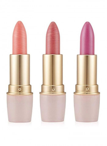 3-Piece Creamy Lipstick Red/Orange/Pink