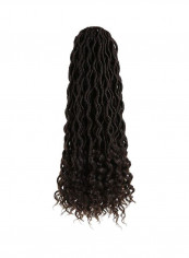 6-Piece Wavy Faux Locs Braiding Hair Extension Set Black 20inch