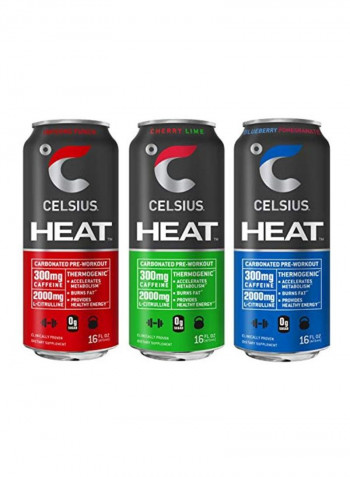 Pack Of 12 Heat Carbonated Pre-Workout