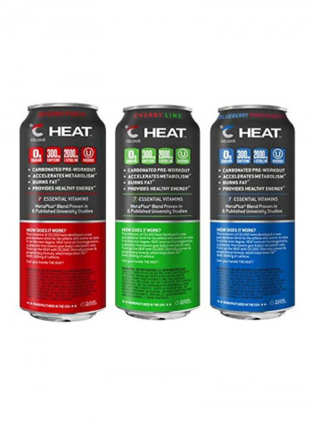 Pack Of 12 Heat Carbonated Pre-Workout