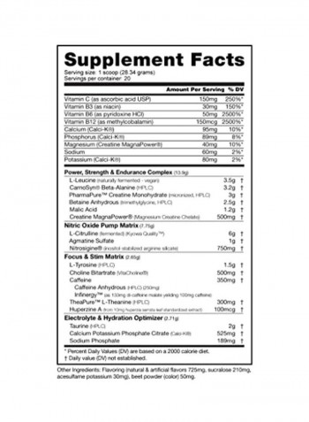 Pre Workout Dietary Supplement - Raspberry Lemonade