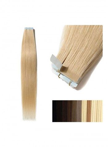 20-Piece Tape In Virgin Human Hair Extension Bleach Blonde 16inch