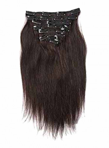 Clip Straight Remy Human Hair Extension Brown