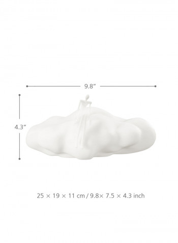 Man On The Cloud 3D Printed Sculpture White 190g