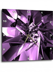 Reflective Purple Metal Contours Wall Clock Purple 15x15inch
