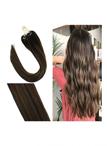 Straight Hair Extension Set Brown 14inch