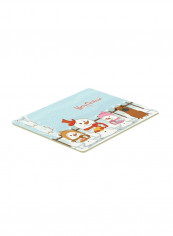 Merry Christmas Carolers Chinese Chongqing Dog Bath Mat Multicolour 11 x 14inch
