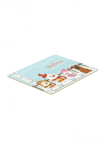 Merry Christmas Carolers Chinese Chongqing Dog Bath Mat Multicolour 11 x 14inch