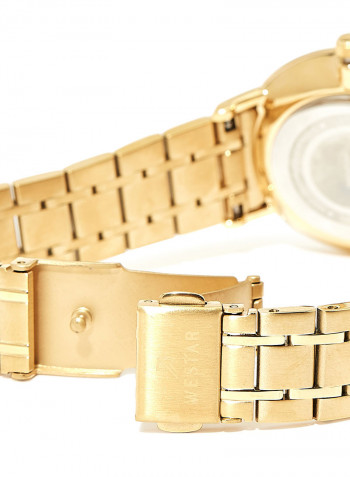 Women's Stainless Steel Quartz Analog Wrist Watch With Date Display 40220GPN107