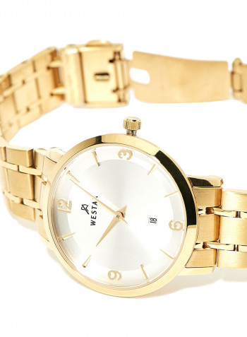 Women's Stainless Steel Quartz Analog Wrist Watch With Date Display 40220GPN107