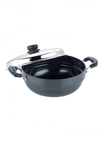 6-Piece Anodized Kadai Set Black 26cm