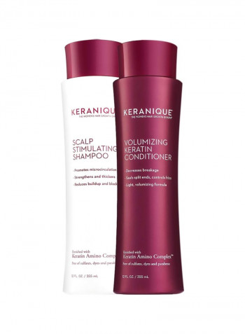 Scalp Stimulating Shampoo And Volumizing Keratin Conditioner Set 12ounce