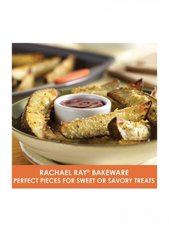 3-Piece Bakeware Tray Set Orange/Grey