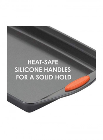 3-Piece Bakeware Tray Set Orange/Grey