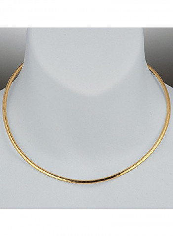 Gold Plated 925 Sterling Silver Omega Chain Necklace