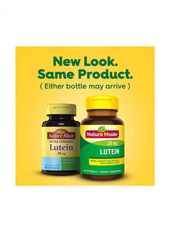 Pack Of 3 Lutein Dietary Supplement 20 mg - 30 Softgels