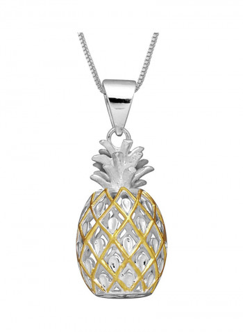 Pineapple Pendant Gold Plated Accents Necklace