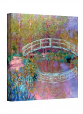 Japanese Bridge Wrapped Canvas Yellow/Pink/Blue 14x18inch
