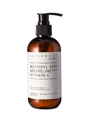 MATRIXYL 3000 + ARGIRELINE Peptide + Vitamin C 8 oz Serum + Organic Hyaluronic Acid