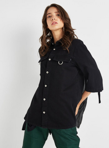 De-Floreana Collared Neck Shirt Black