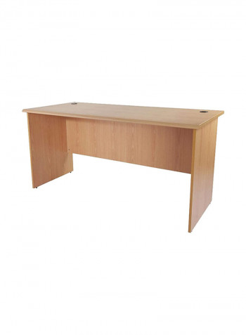 Solid Wood Office Desk Beige