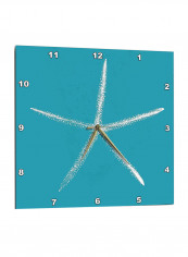 Starfish Printed Wall Clock Blue 13 x 13inch