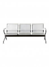 3-Seater Visitor Chair Silver 180x85x65centimeter