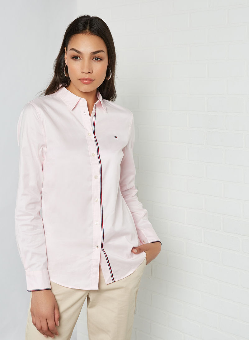 Stretch Oxford Cotton Shirt Light Pink