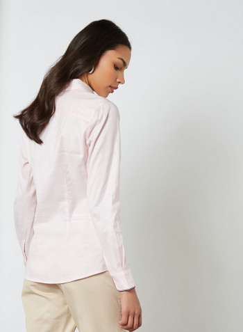 Stretch Oxford Cotton Shirt Light Pink