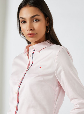 Stretch Oxford Cotton Shirt Light Pink