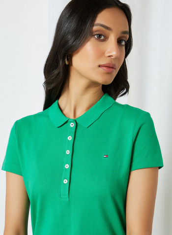 Slim Fit Polo Dress Primary Green