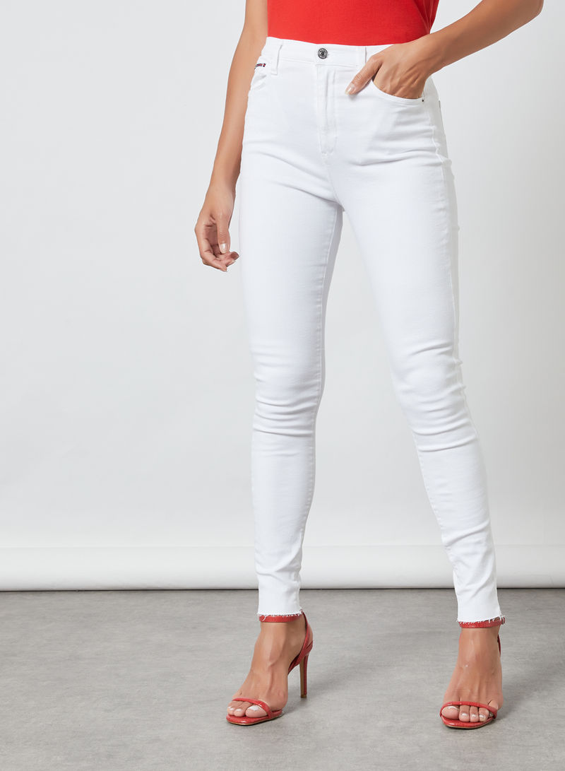 Sylvia High-Rise Super Skinny Jeans Sandy White